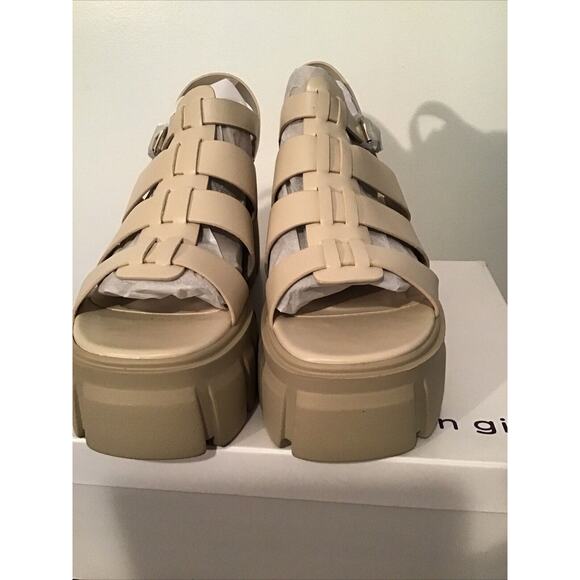 Madden Girl Galaxy Women's 8 Off White Platform Chunky Sandals - Picture 4 of 7